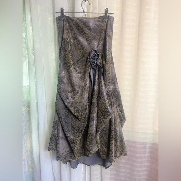 ELODIE Skirt Size M Iridescent Purple Gray Gathered Skirt NeoGothic Steampunk - Picture 5 of 14